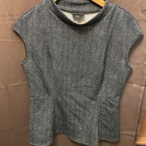 Elegant Black and White Herringbone Top